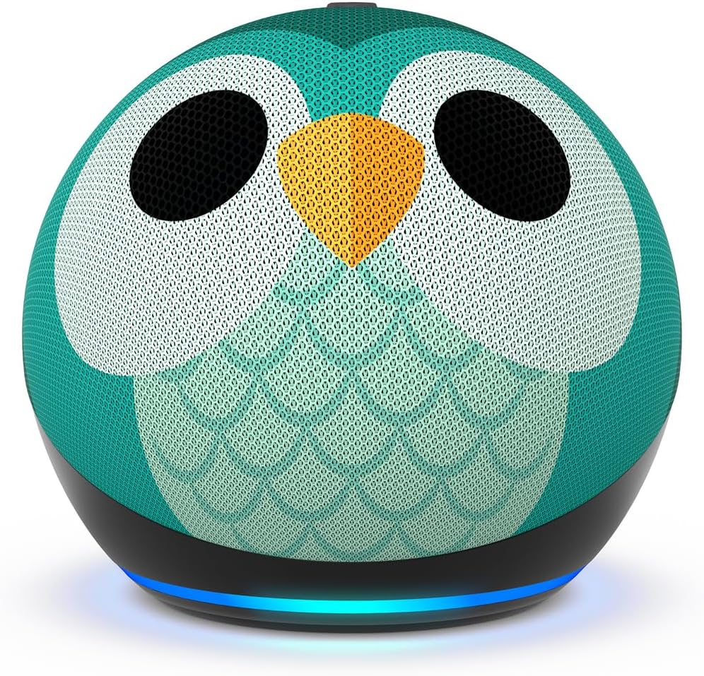 Echo Dot Kids (Neueste Generation) | Smarter WLAN- und Bluetooth-Lautsprecher Eulen-Design, mit Alexa+ Early Access