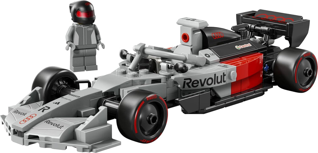LEGO Speed Champions Audi Revolut F1 Team R26 Rennwagen Spielzeug - Modellbauset mit sammelbarer Rennfahrer Minifigur - 77259
