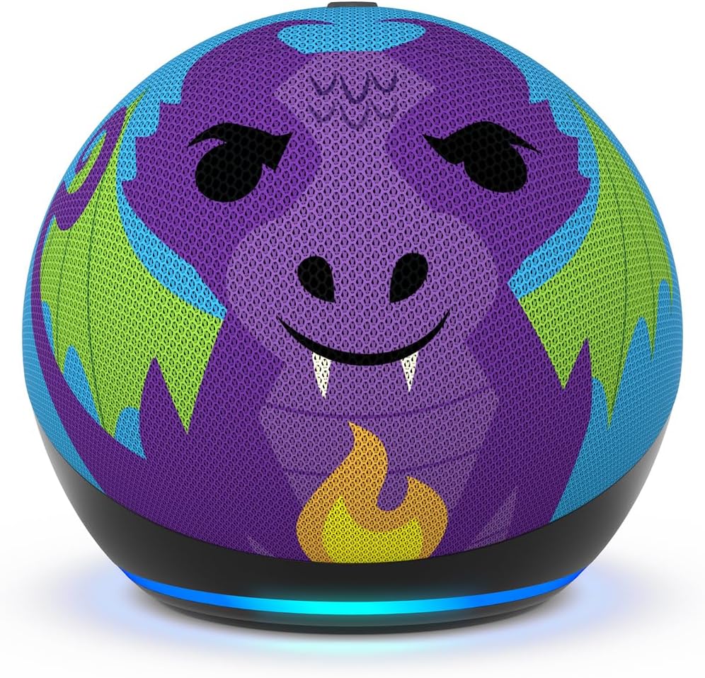 Echo Dot Kids (Neueste Generation) | Smarter WLAN- und Bluetooth-Lautsprecher  Drachen-Design, mit Alexa+ Early Access