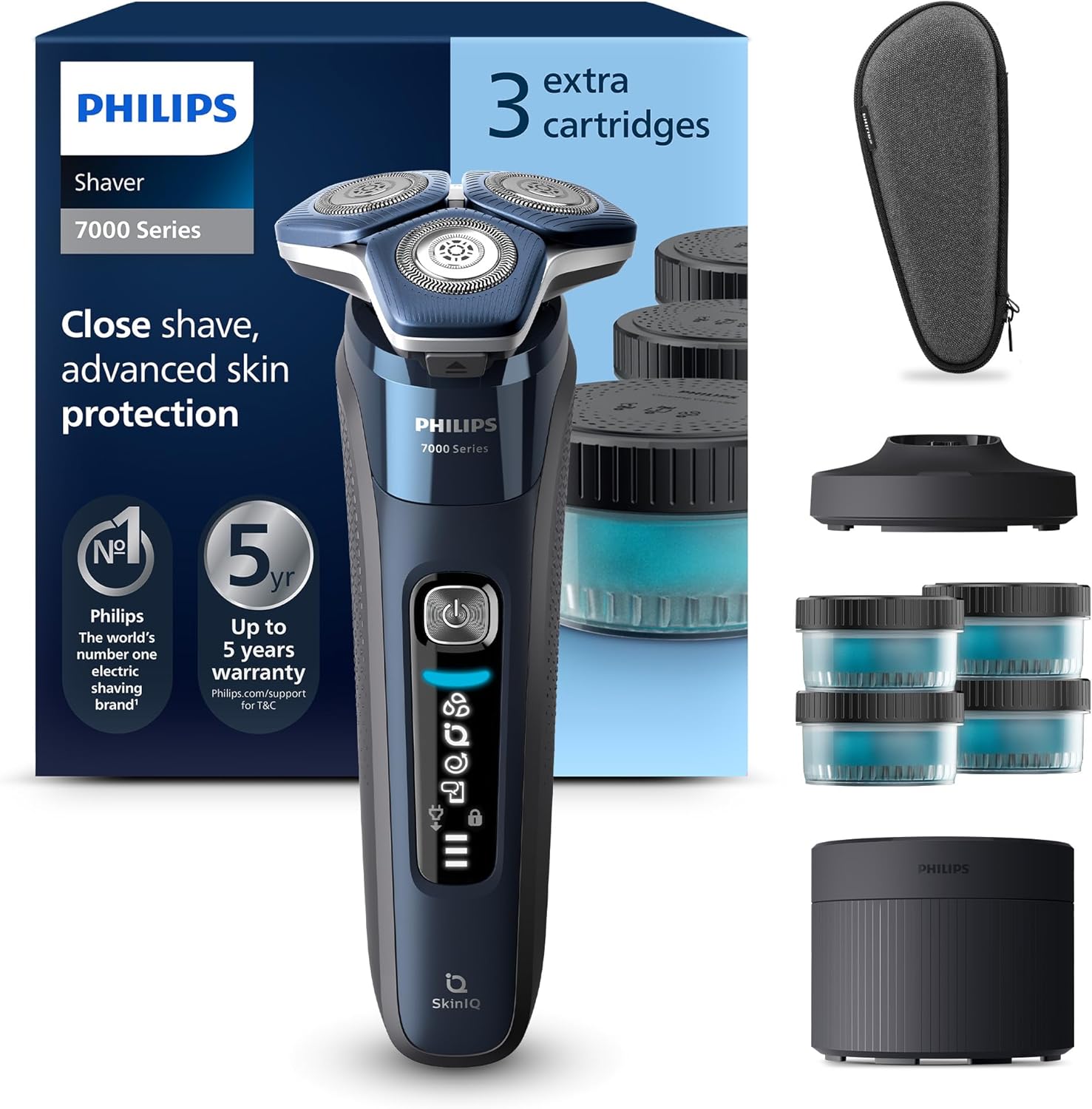 PHILIPS Shaver Series 7000 – Elektrischer Rasierer für Herren, Nass- und Trockenrasierer