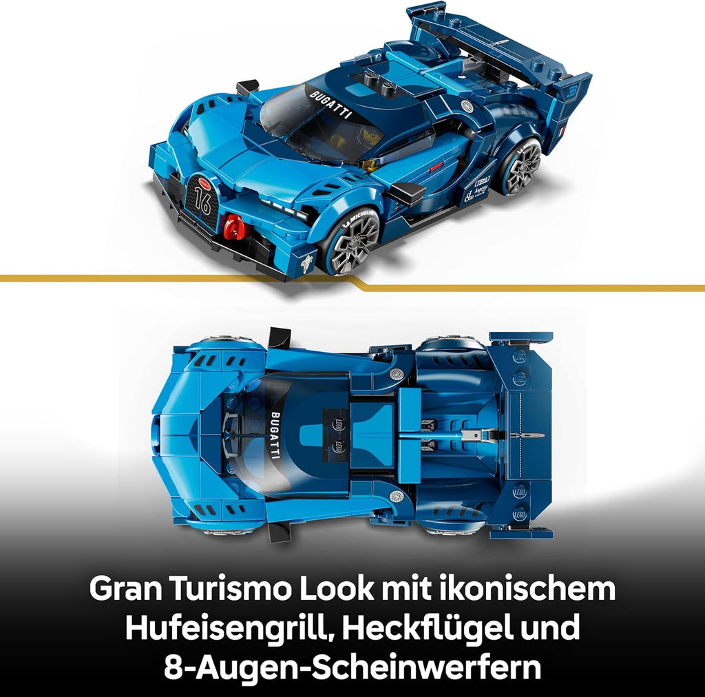 LEGO Speed Champions Bugatti Vision Gran Turismo Hypersportwagen - Modellbau mit sammelbarer Fahrer Minifigur - 77253